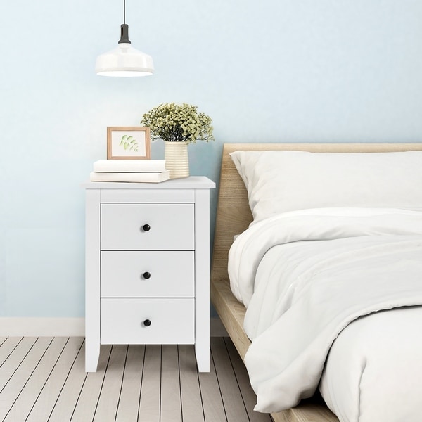 Bedroom 3-Drawer Nightstand Beside Table Modern Storage