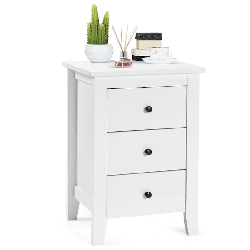 Bedroom 3-Drawer Nightstand Beside Table Modern Storage