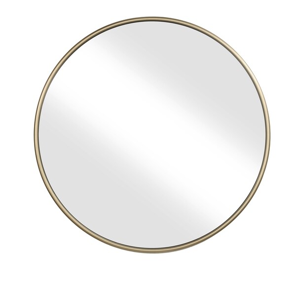 Shop Contemporary Style Round Metal Framed Wall Mirror, Large, Gold and ...