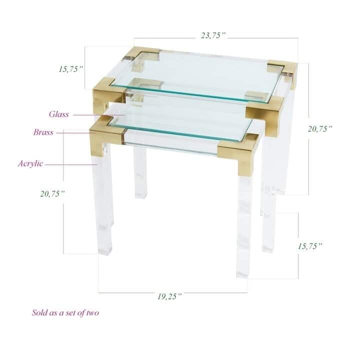Dave 2-piece Acrylic Nesting Tables