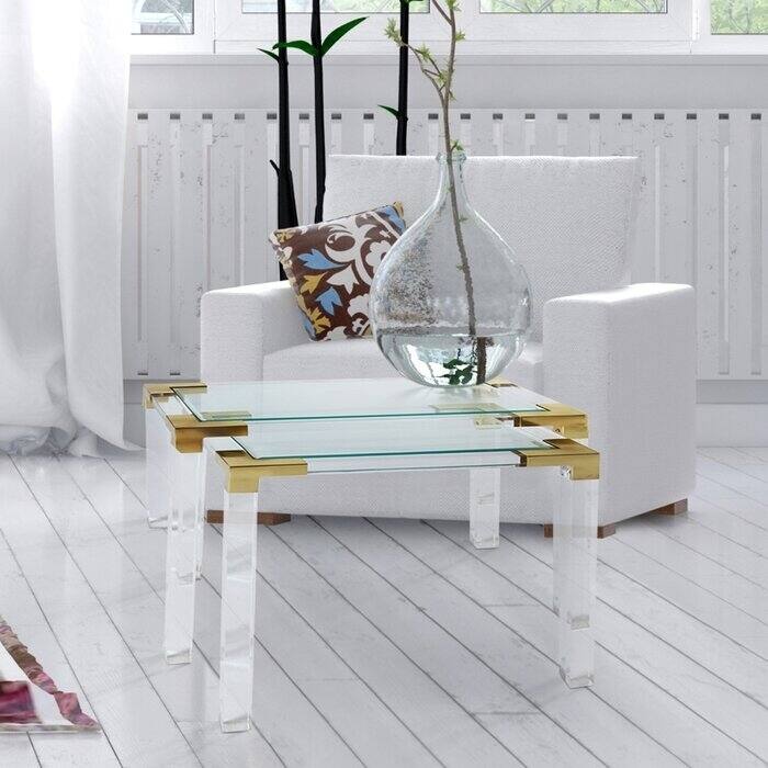 Dave 2-piece Acrylic Nesting Tables