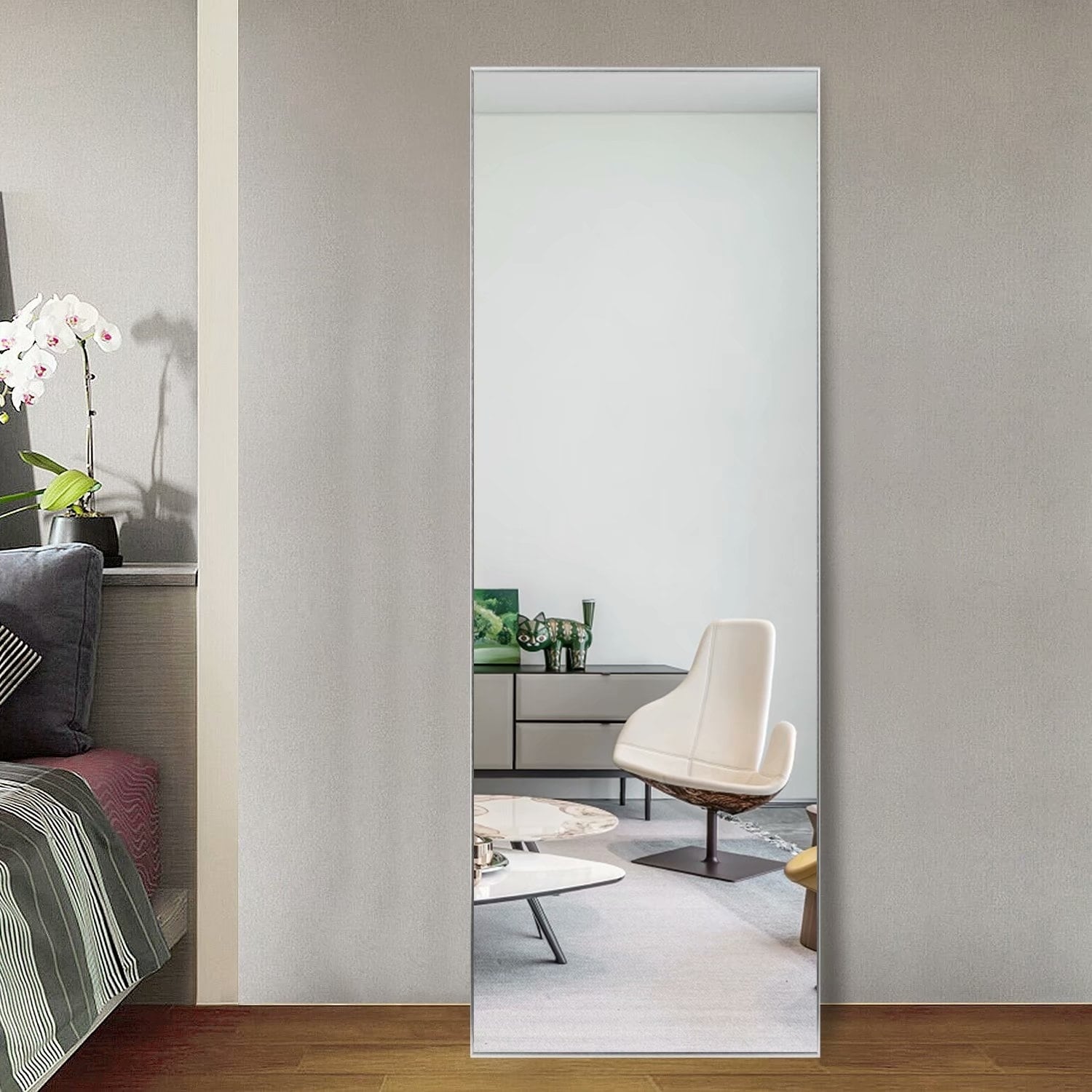 Rectangular Accent Metal Frame Full Length Wall Mounted Hanging Mirror 63 X18 Overstock 30579871