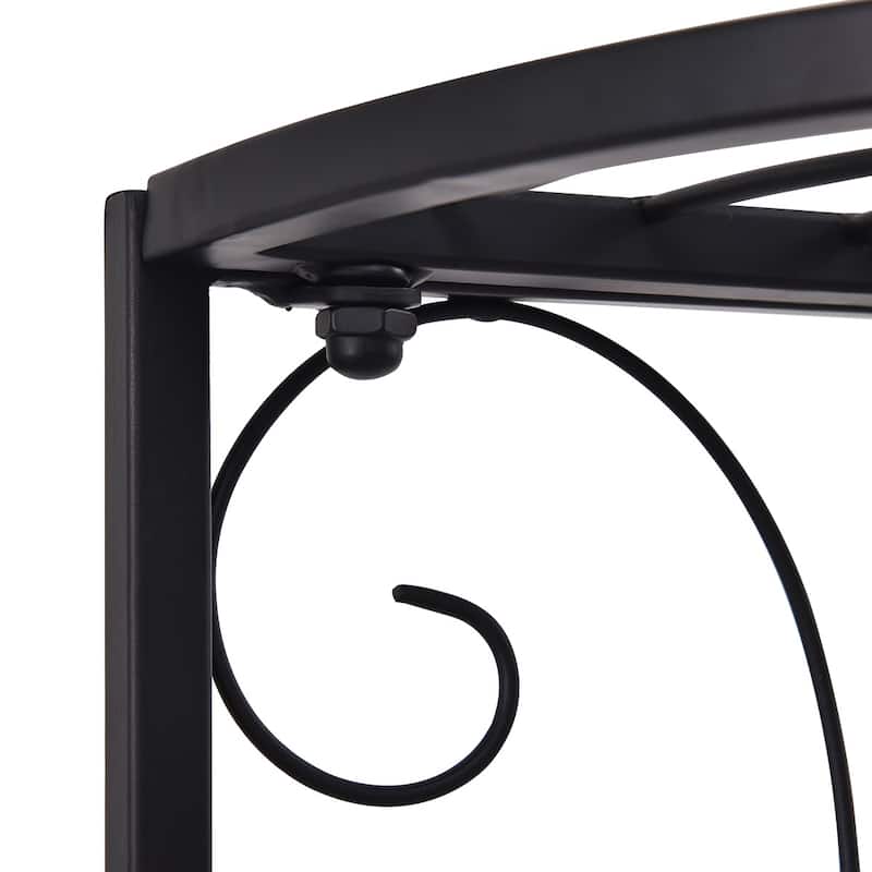 Kaivu 3-tier Black Metal Potted Plant Corner Shelf by Havenside Home