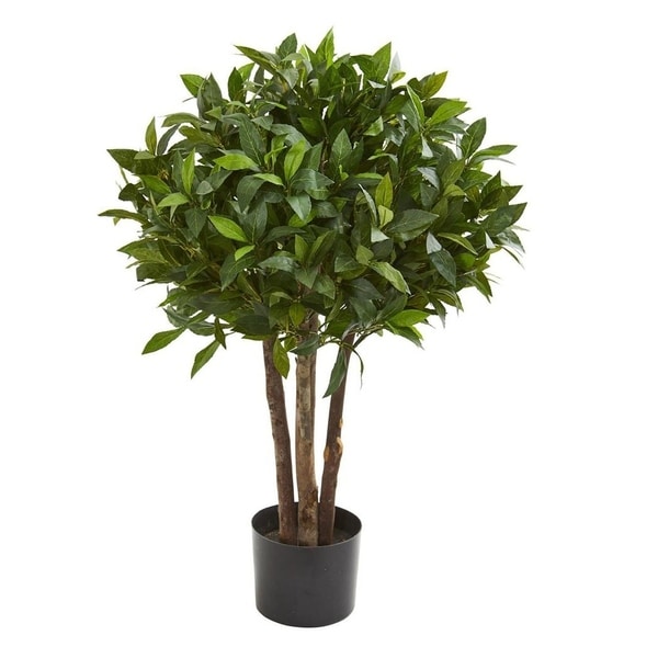 Nearly Natural Home Decorative 37" Bay Leaf Topiary Artificial Faux Tree - N/A