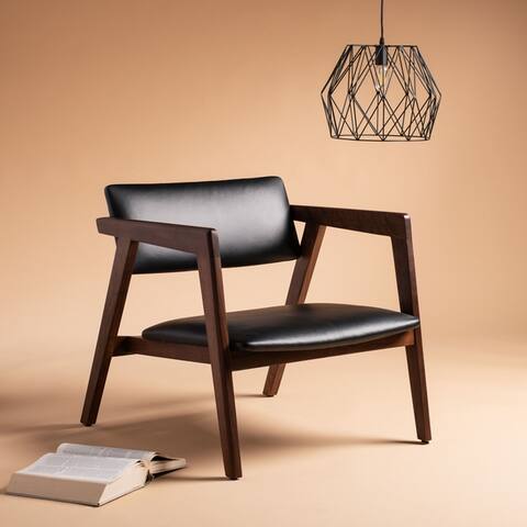 Safavieh Couture Éclair Mid-Century Leather Chair