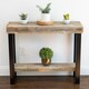 Roland Natural Wood Console Table with Industrial Metal Legs - Thumbnail 1