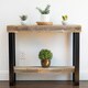 Roland Natural Wood Console Table with Industrial Metal Legs - Thumbnail 2