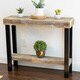 Roland Natural Wood Console Table with Industrial Metal Legs - Thumbnail 0