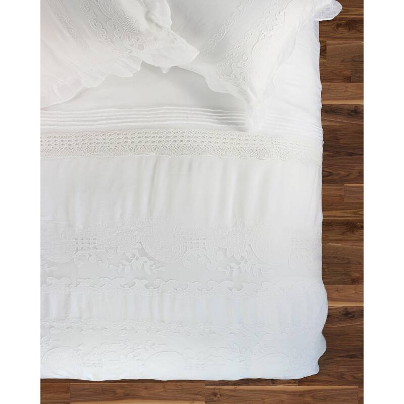 The Gray Barn Spring Field Linen Duvet Set - WHITE - Full - Queen