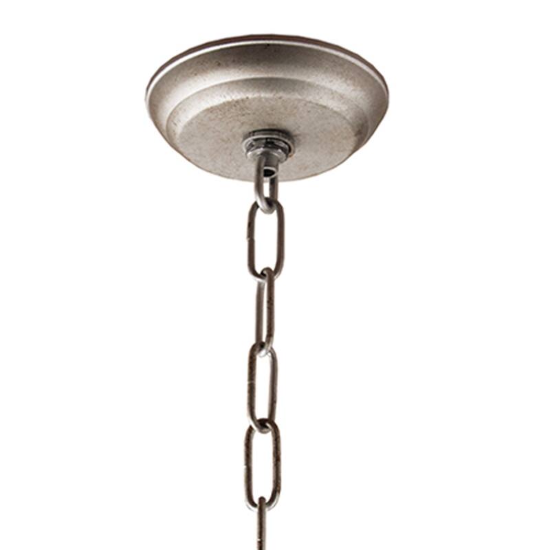 6 Light Sputnik Chandelier in Antique Silver and Clear Glass