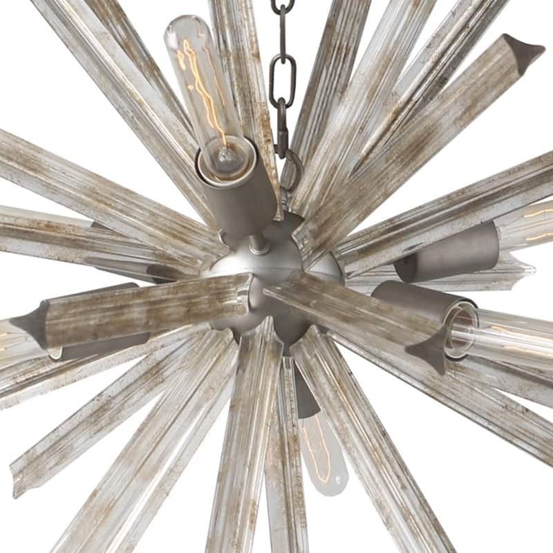 6 Light Sputnik Crystal Chandelier in Antique Iron Finish