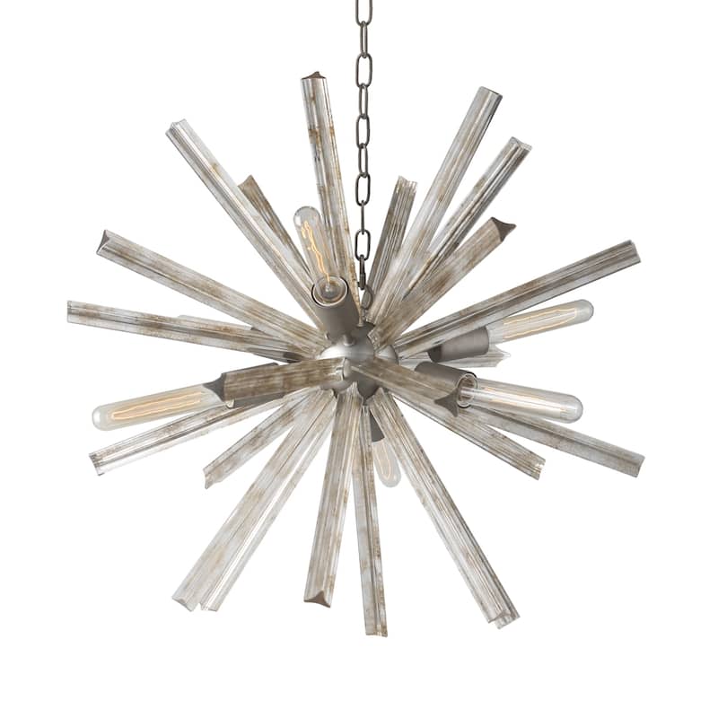 6 Light Sputnik Crystal Chandelier in Antique Iron Finish
