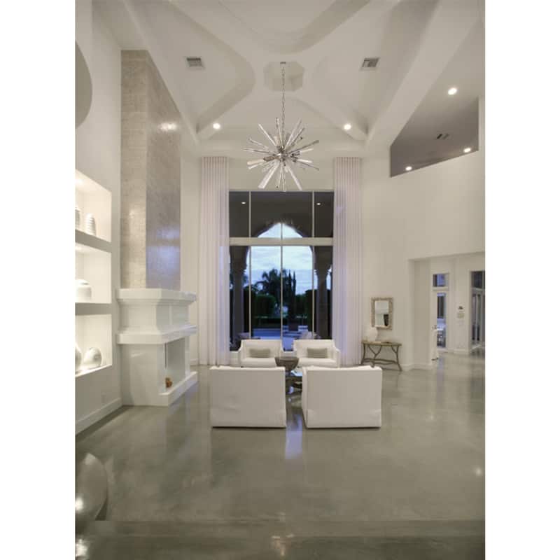 6 Light Sputnik Crystal Chandelier in Antique Iron Finish