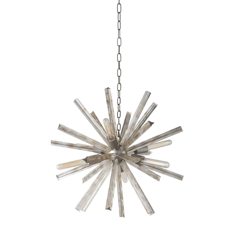 6 Light Sputnik Crystal Chandelier in Antique Iron Finish