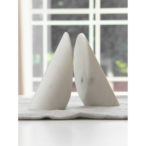 Aurora Home Cylindrical Marble Bookends - Set of 2
