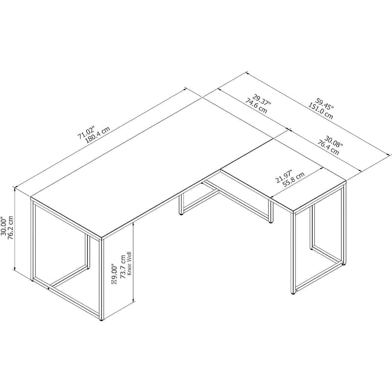 Method 72W L Shaped Desk with 30W Return by Bush Business Furniture