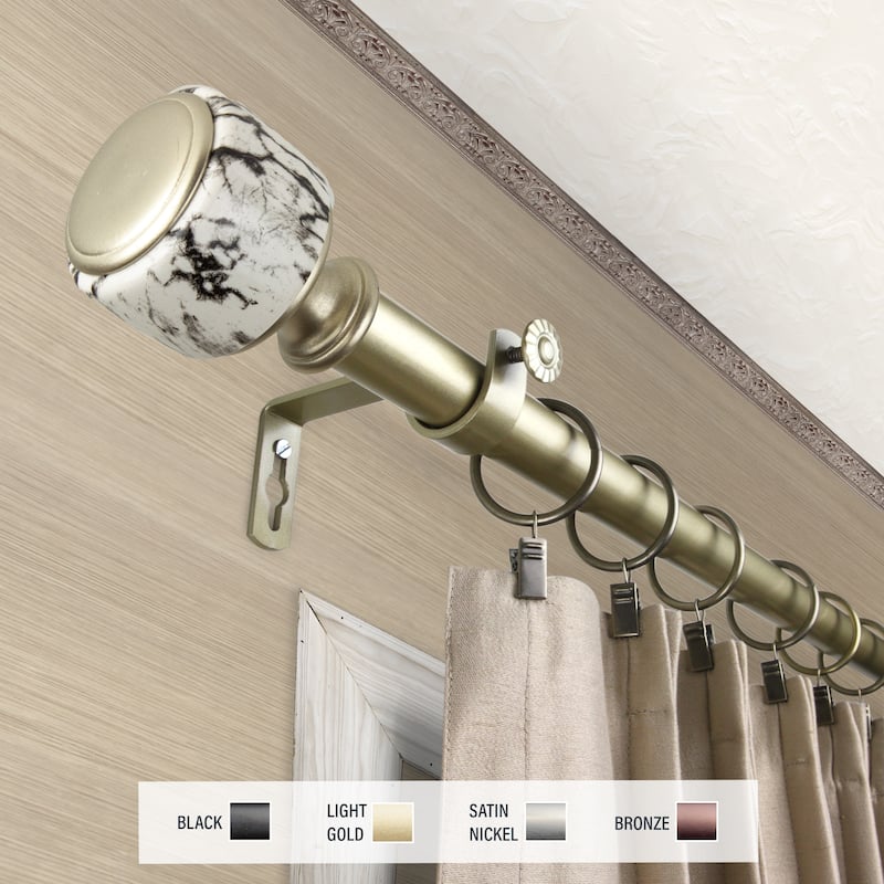 InStyleDesign Genesis 1 inch Diameter Adjustable Curtain Rod - 48 to 84 inches - Light Gold