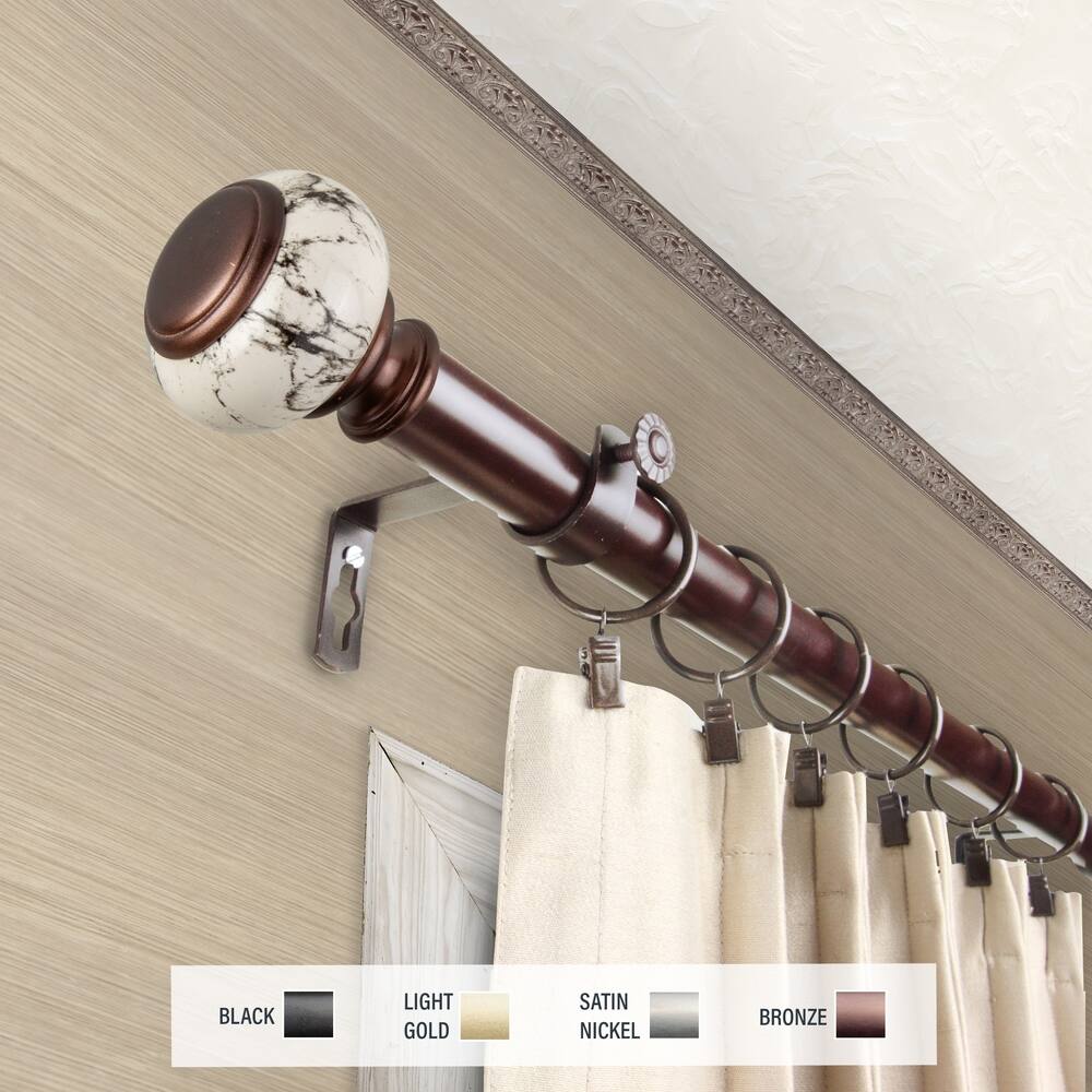 InStyleDesign Brooklyn 1 inch Diameter Adjustable Curtain Rod