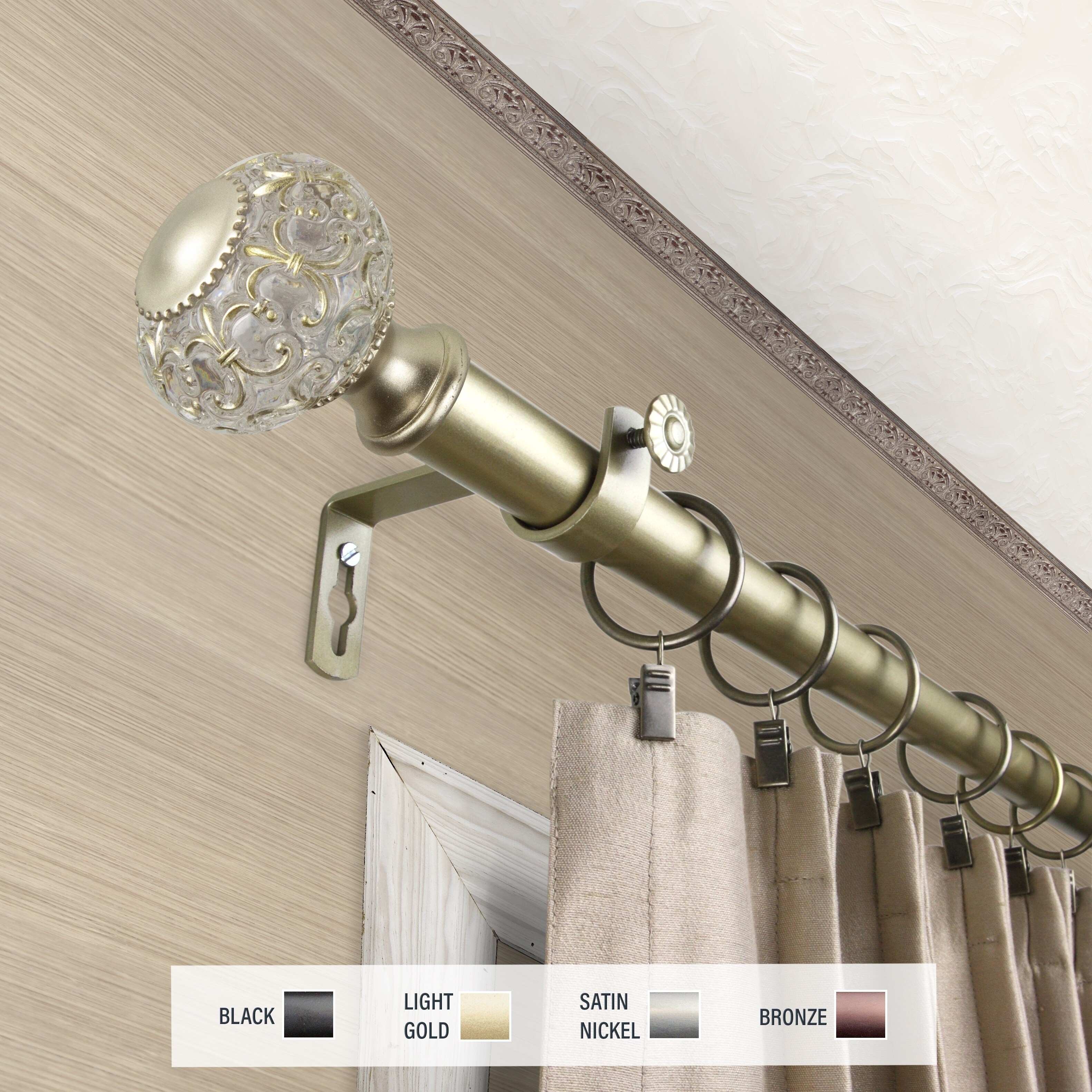 Instyledesign Sadie 1 Inch Diameter Adjustable Curtain Rod Overstock 30580927