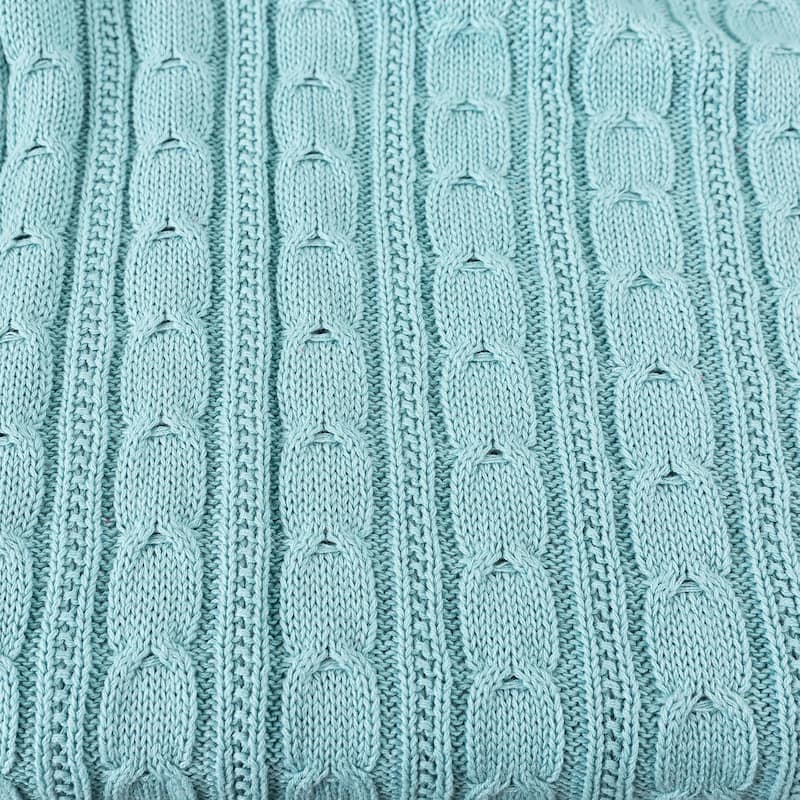 Cotton Cable Knit Throw