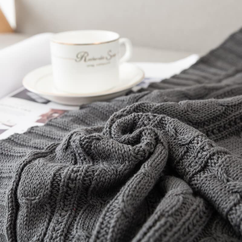 Cotton Cable Knit Throw
