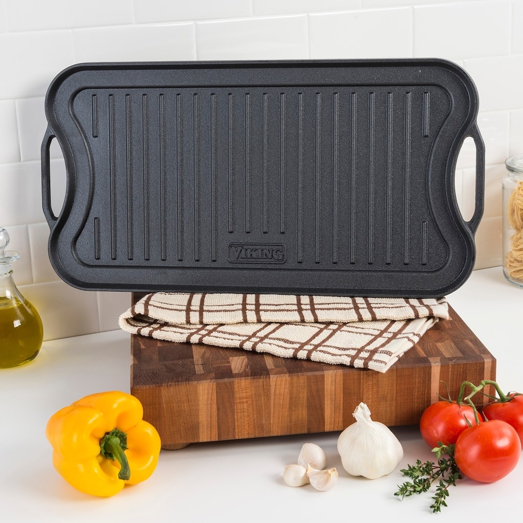 Viking Cast Iron 20" Reversable Grill/Griddle Pan (Pre-Seasoned)