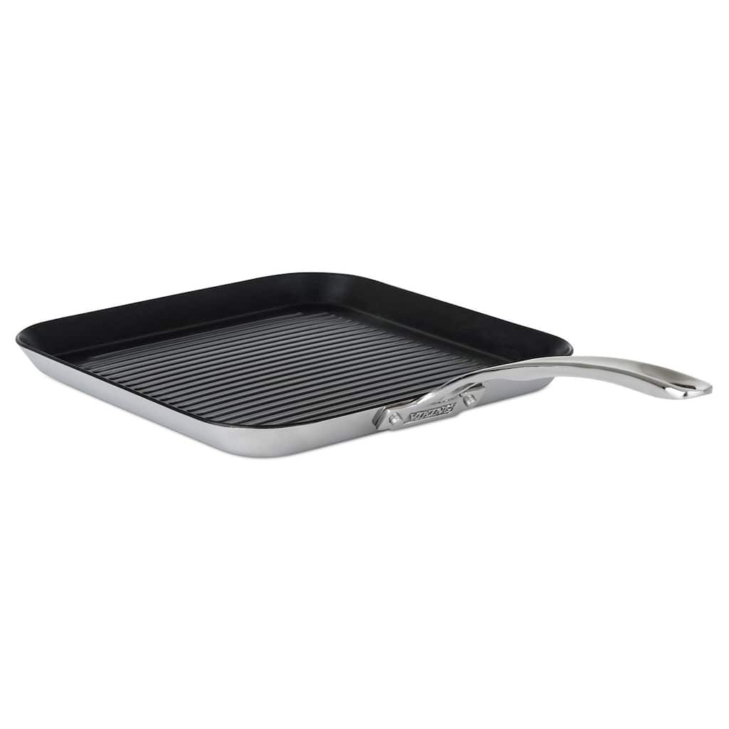 Viking Contemporary 11" Quantanium Nonstick Grill Pan, Mirror Finish