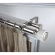 preview thumbnail 4 of 3, InStyleDesign Kinsley 1 inch Diameter Adjustable Double Curtain Rod 120 to 170 inches - Satin Nickel