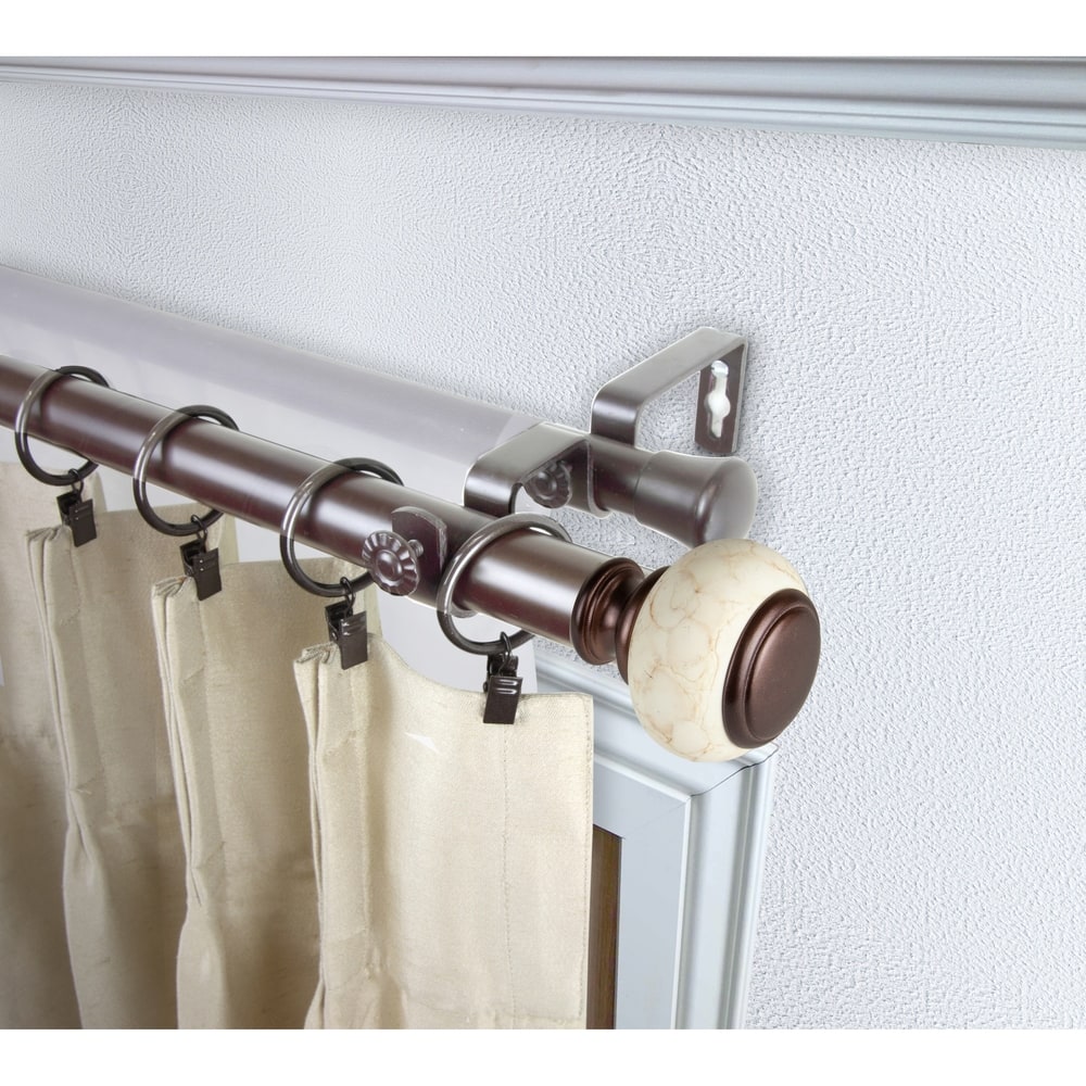 InStyleDesign Kennedy 1 inch Diameter Adjustable Double Curtain Rod