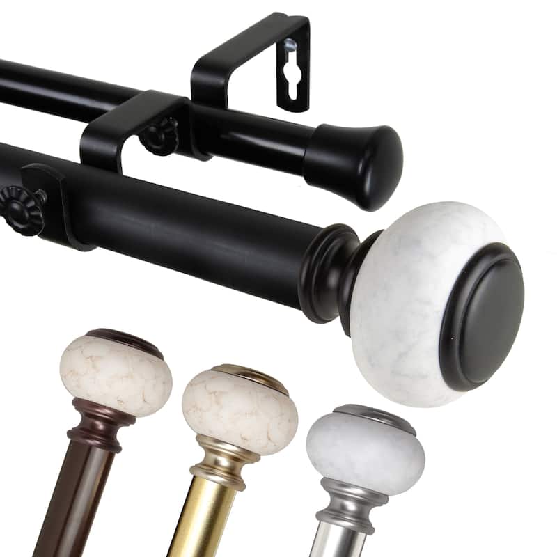 InStyleDesign Kennedy 1 inch Diameter Adjustable Double Curtain Rod