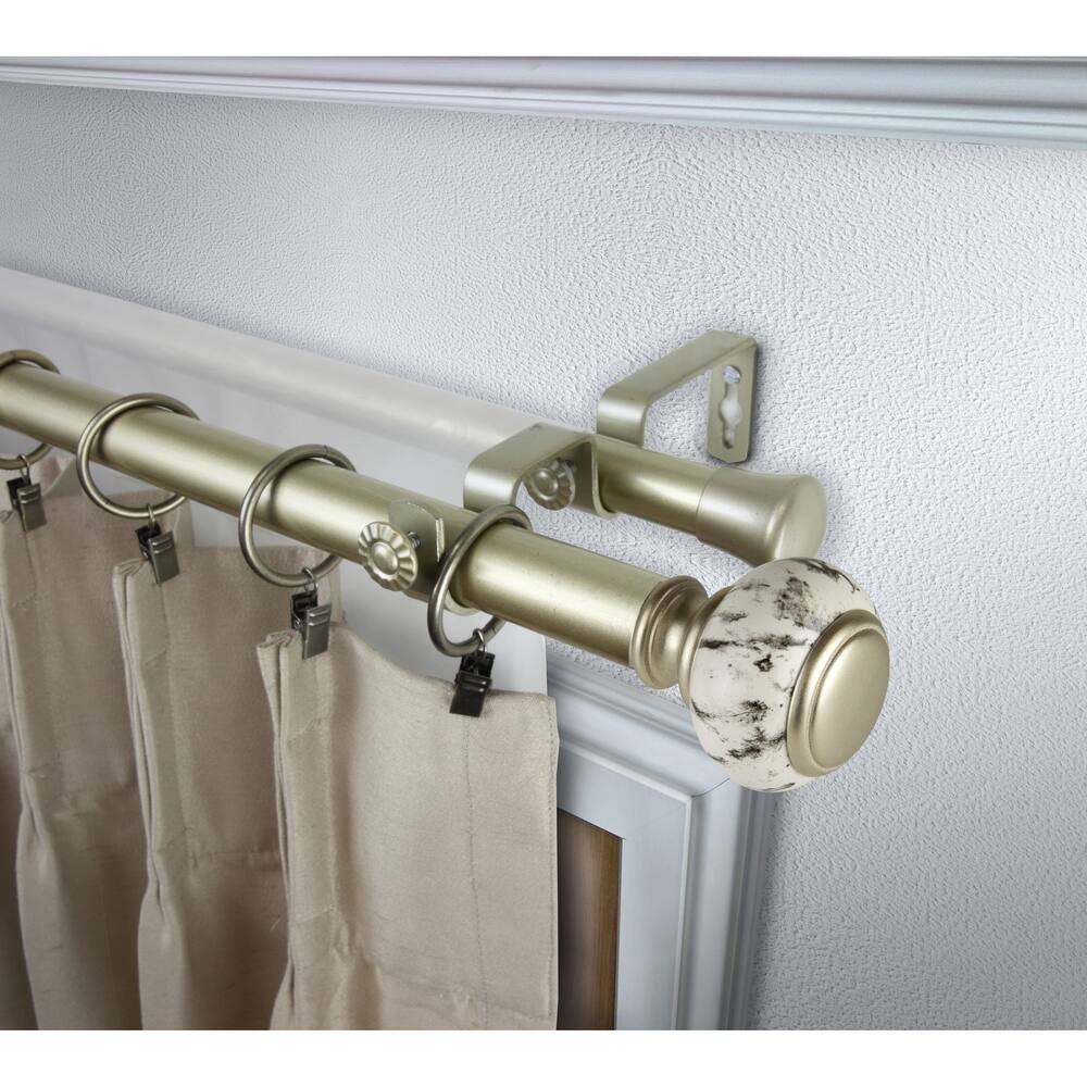 InStyleDesign Brooklyn 1 inch Diameter Adjustable Double Curtain Rod