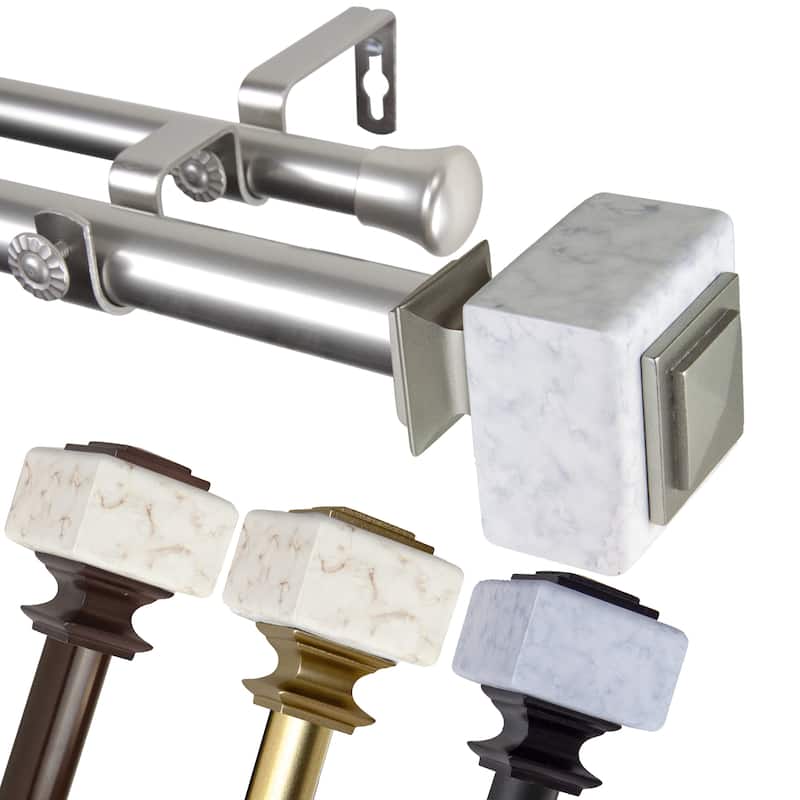InStyleDesign Gabriella 1 inch Diameter Adjustable Double Curtain Rod