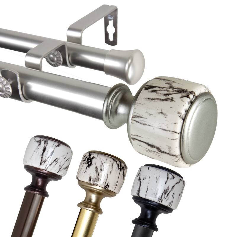 InStyleDesign Genesis 1 inch Diameter Adjustable Double Curtain Rod