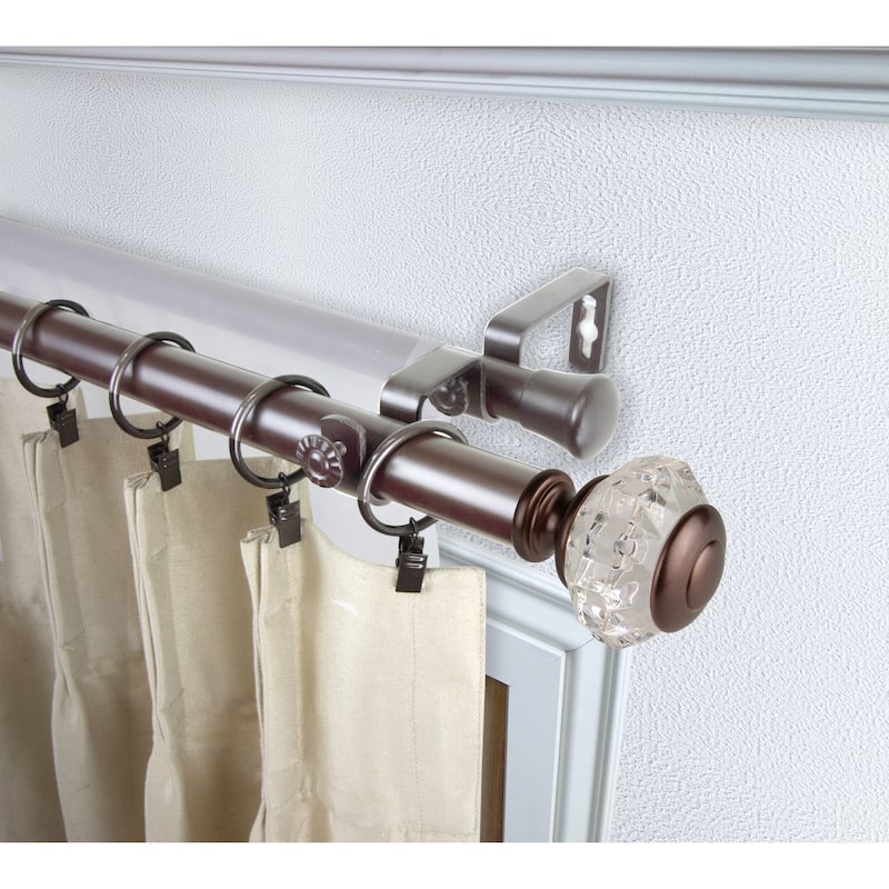 InStyleDesign Adeline 1 inch Diameter Adjustable Double Curtain Rod - 120 to 170 inches - Bronze