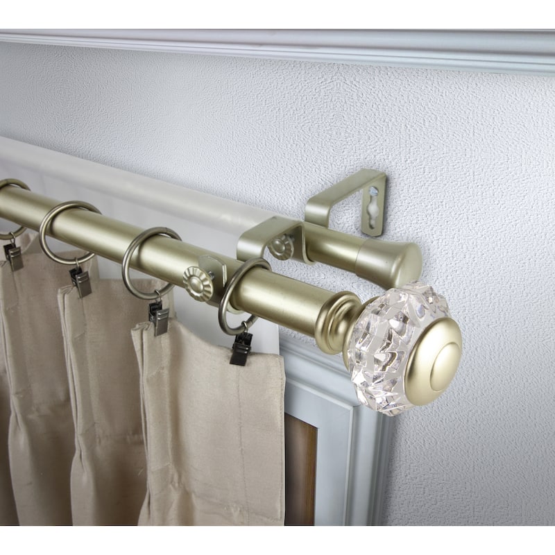 InStyleDesign Adeline 1 inch Diameter Adjustable Double Curtain Rod - 66 to 120 inches - Light Gold