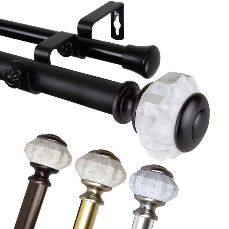 InStyleDesign Allison 1 inch Diameter Adjustable Double Curtain Rod