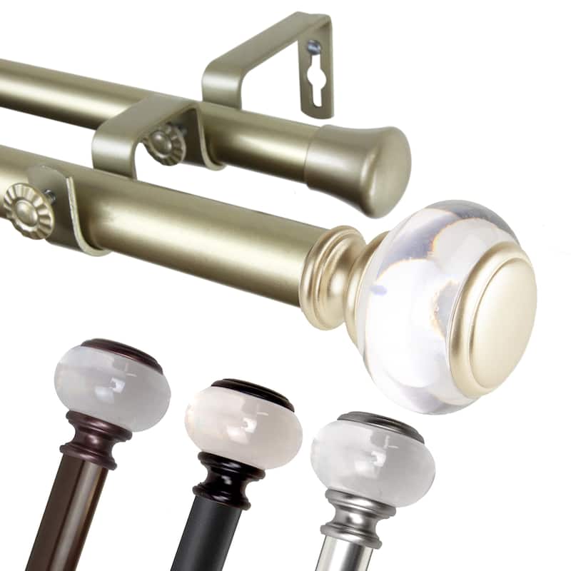 InStyleDesign Madelyn 1 inch Diameter Adjustable Double Curtain Rod