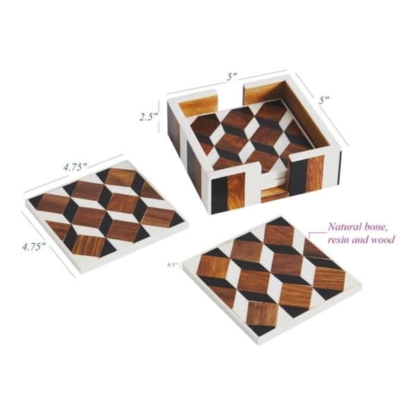 6 Piece Coaster Set With Holder Overstock 30583738