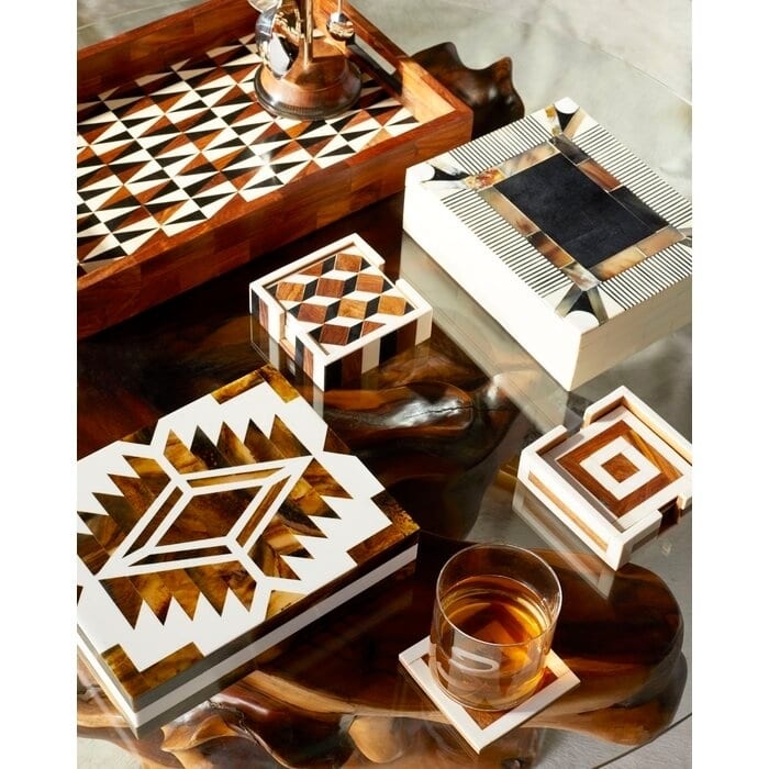 6 Piece Coaster Set with Holder