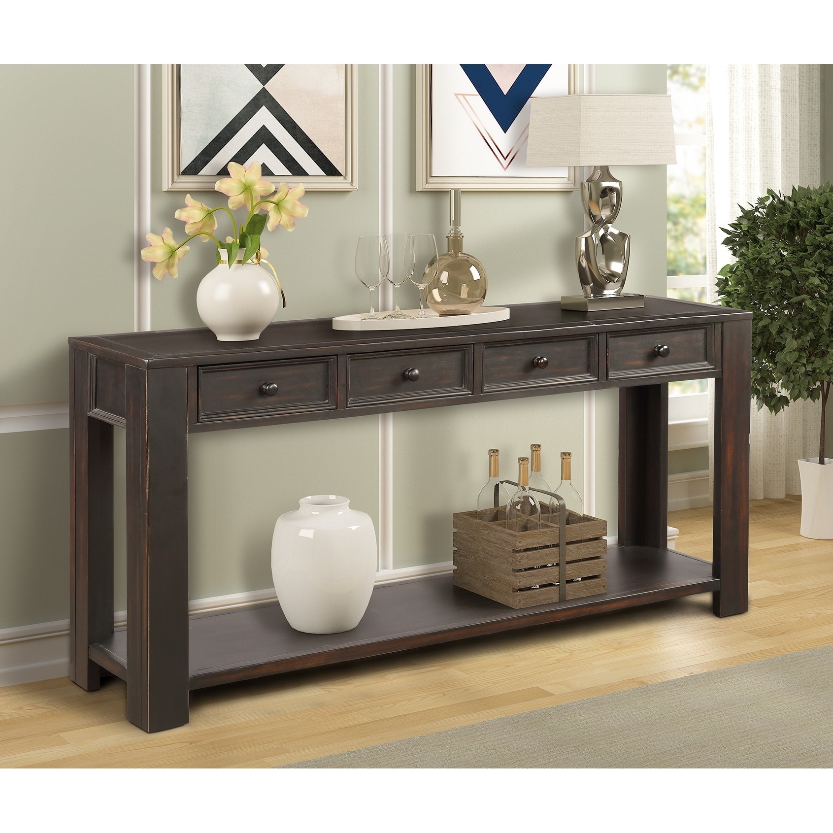 Shop Console Table For Entryway Hallway Sofa Table With Storage