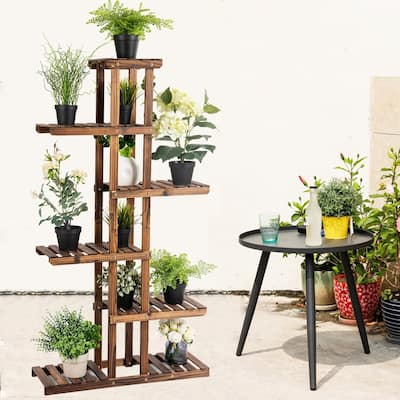 Kaivu 6-tier Wooden Potted Plant Display Shelves by Havenside Home