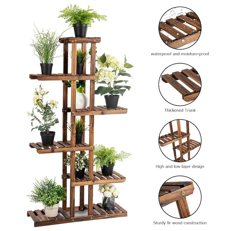 Kaivu 6-tier Wooden Potted Plant Display Shelves by Havenside Home