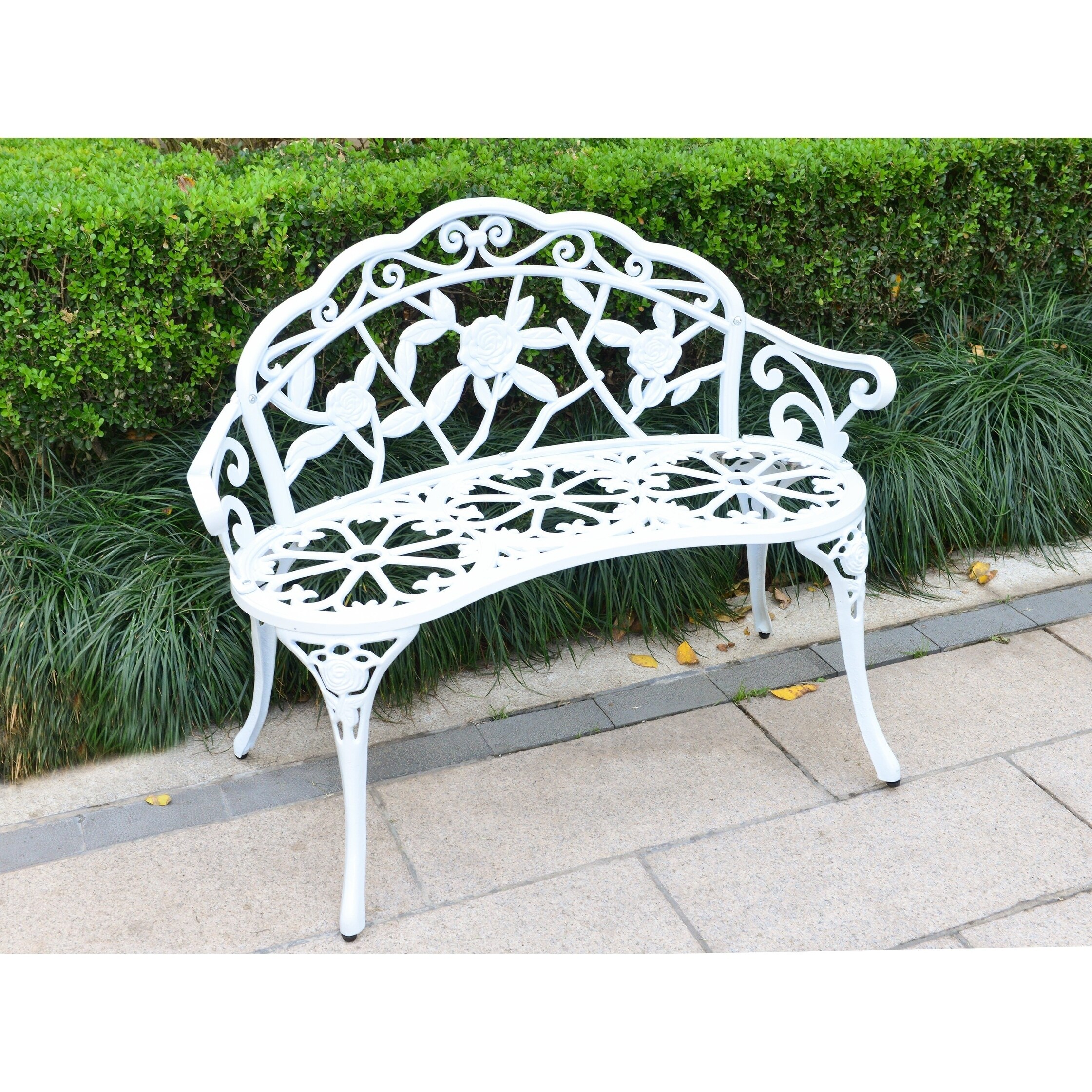 Shop Outdoor Bench Front Porch Benches Garden Metal Loveseat Patio