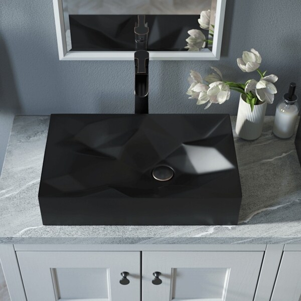 V430 Matte Black Porcelain Vessel Sink - Bed Bath & Beyond - 30584802