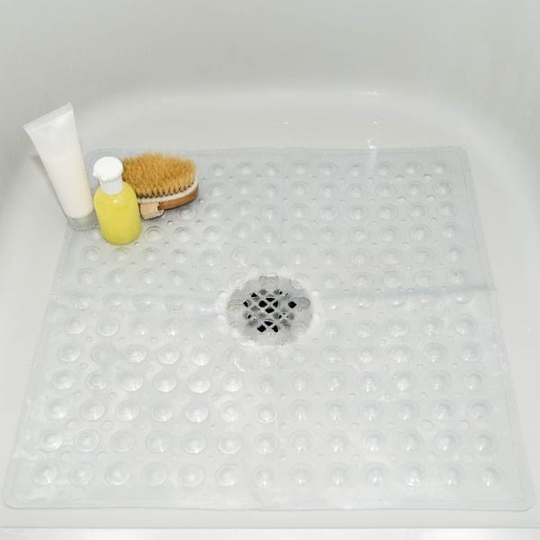 Shop Evelots Square Shower Mat Large Drain Hole Non Slip Super Thick 164 Suction Cups Overstock 30584841