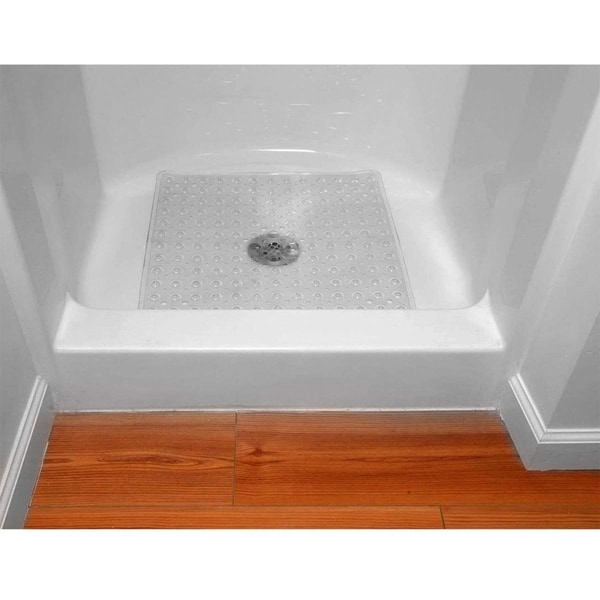 square shower mat with drain hole