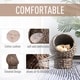 preview thumbnail 3 of 7, PawHut 20" Natural Braided Banana Leaf Elevated Cat Bed Basket with Cushion, Grey