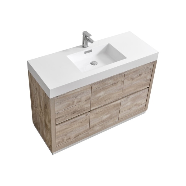 Bliss 48" Nature Wood Floor Mount Modern Bathroom Vanity. Opens flyout.