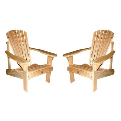 The Bear Chair Collection - Pine Adirondack Chairs, Canadian Pine, Set of 2