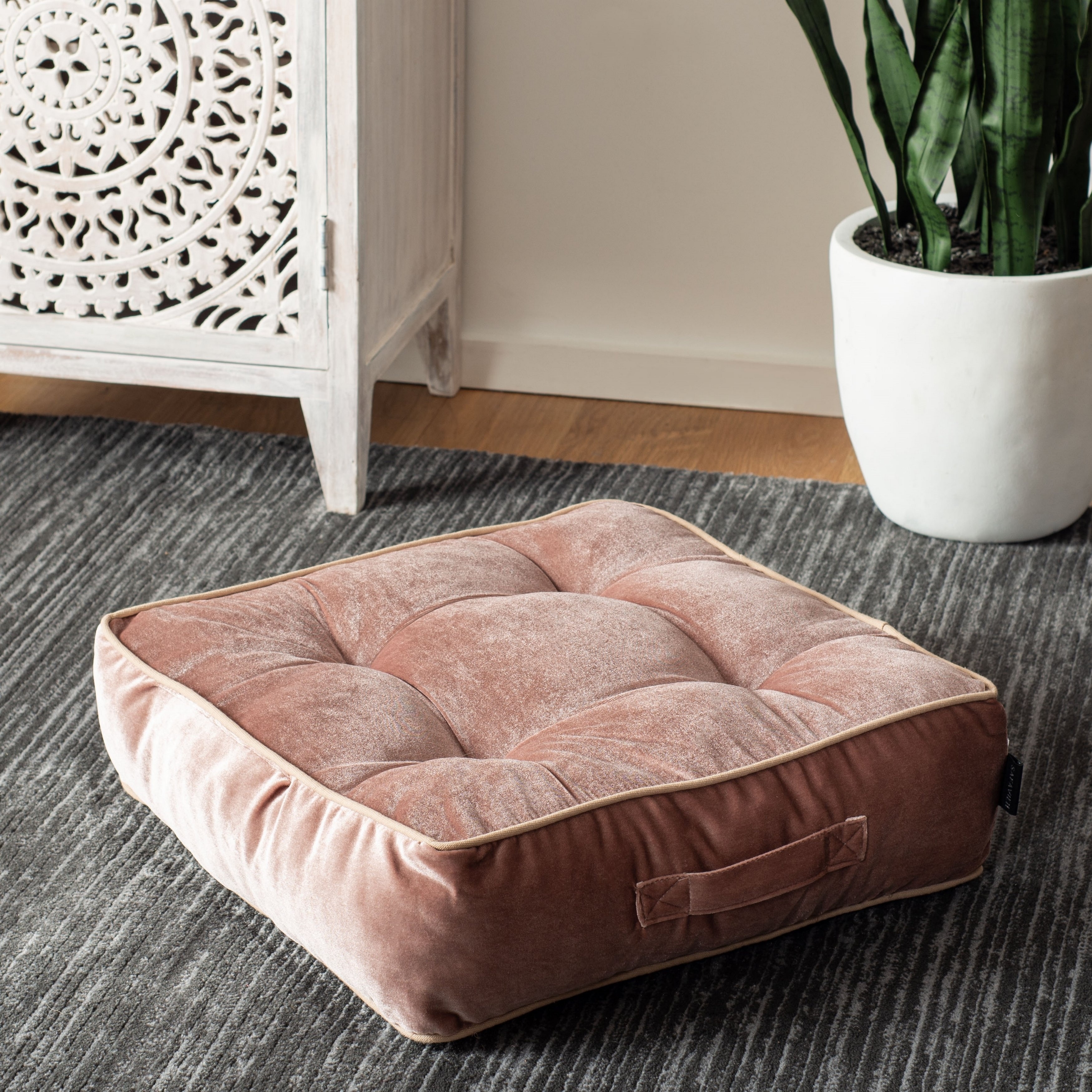 square tufted floor cushion